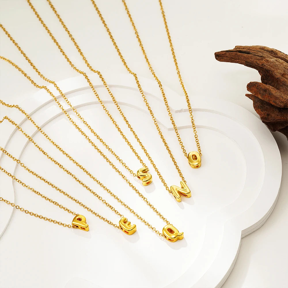 Mini Bubble Initial Necklace