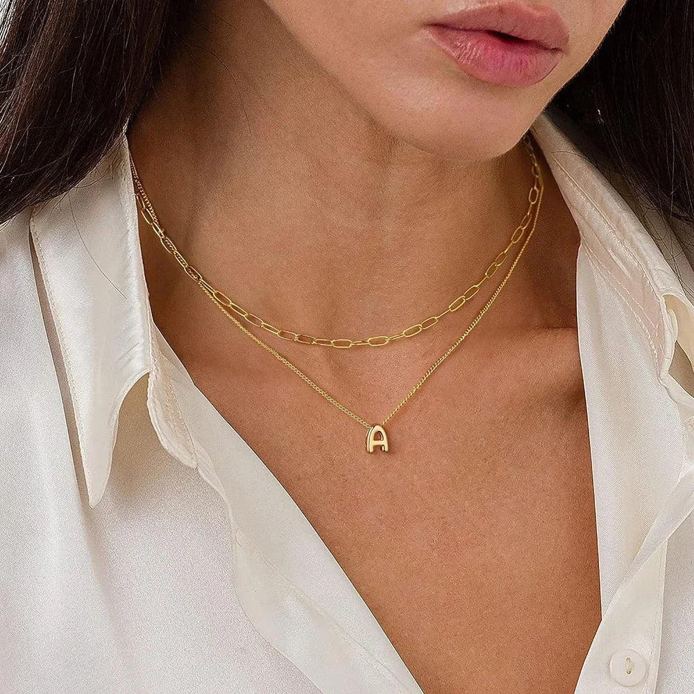 Mini Bubble Initial Necklace