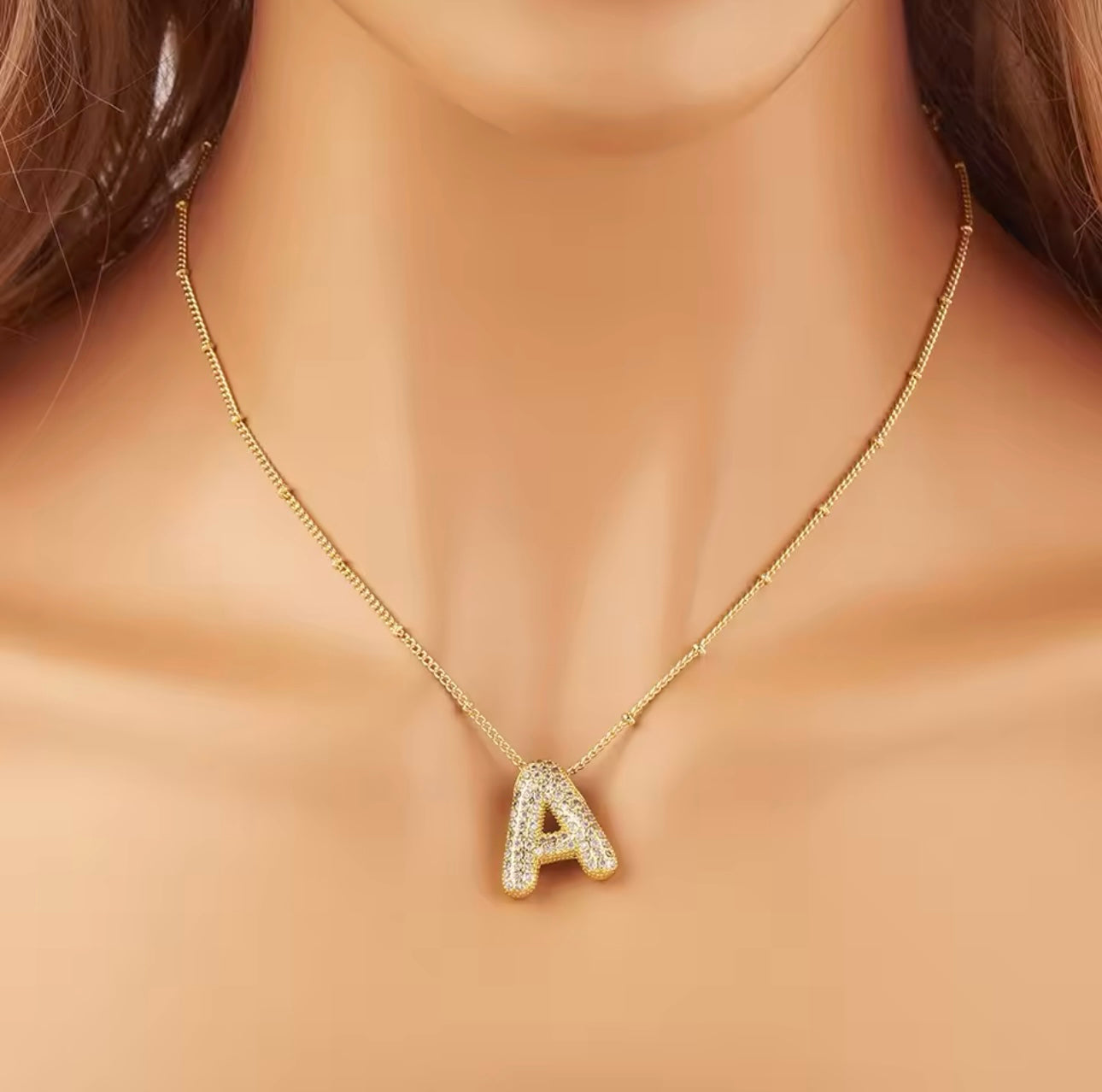 Bubble Initial Necklace
