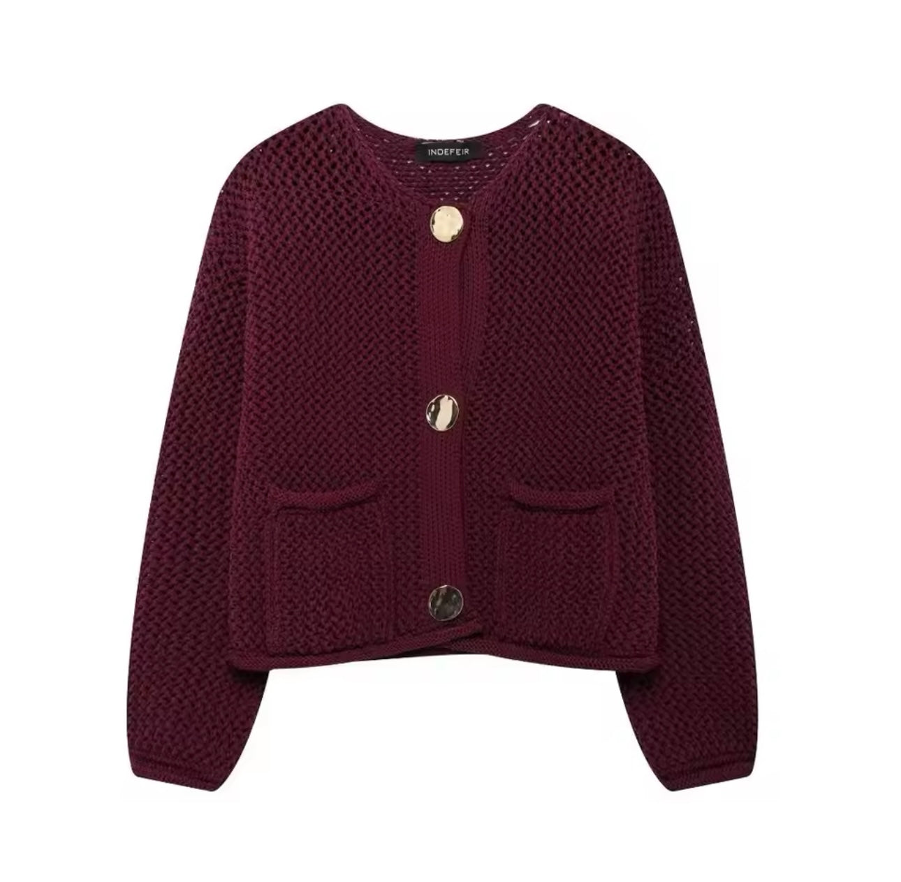 Burgund Knit Cardigan