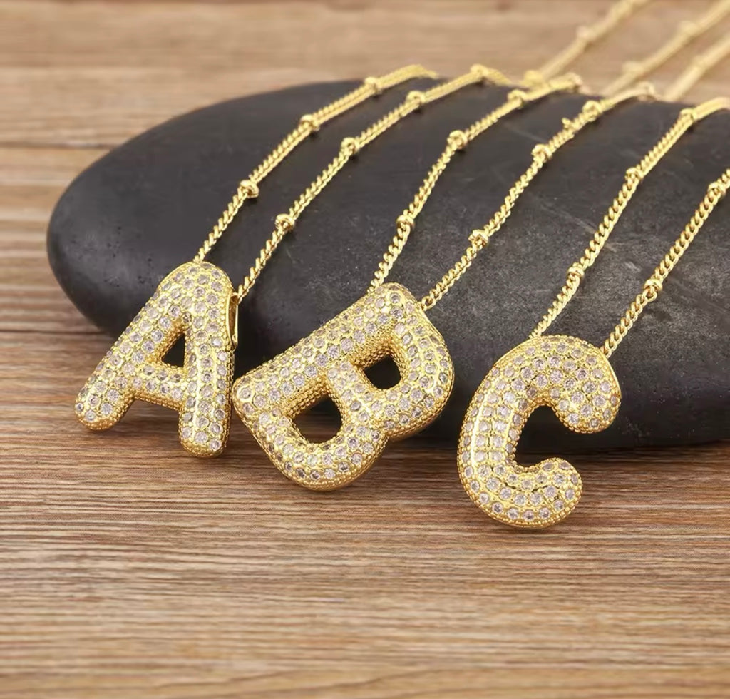 Bubble Initial Necklace