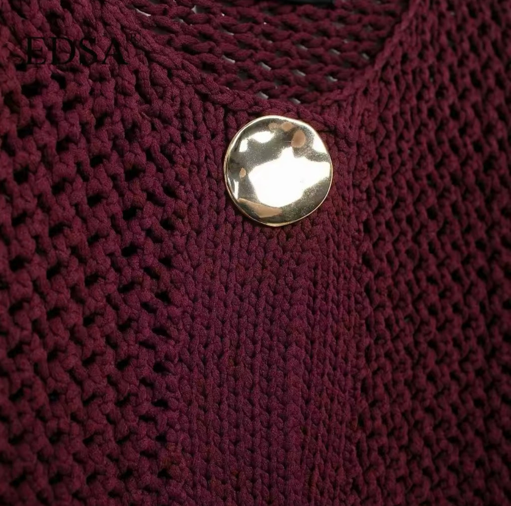 Burgund Knit Cardigan