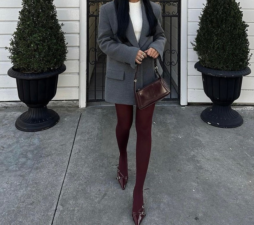 Velvet Wine Tights